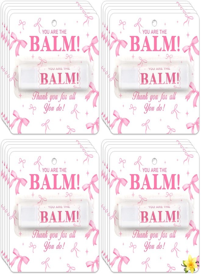 Lonfliness 15 Pack Pink Bow Lip Balm Bulk Coquette Bow Thank You Gifts Appreciation Moisturizing Lip Care Set Valentine's Galentine's Day Bachelorette Party Favor for Women Wedding Bridal Spring Supplies - Image 1